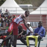 Tyriq Horsford throws his way to javelin throw victory in the Boys under-18 category. His golden throw was a Carifta record 70.73 metres effort.